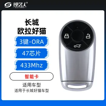 长城欧拉好猫智能卡-3键-433MHZ-47芯片-原厂 ORA（带小钥匙）