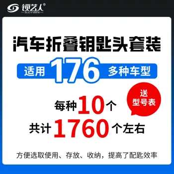 176种-优质折叠头套装-10支倉装1760个 折叠钥匙坯整理盒 