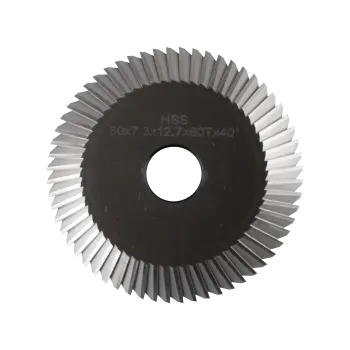 高速钢双面角度刀（0010#） φ60x7.3xφ12.7x60Tx40°卧式配钥匙机器面铣刀 文兴233 283 100 217 300等